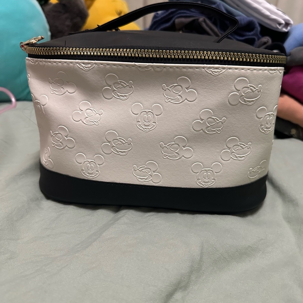 Disney Embossed Mickey Mouse White and Black Cosmetic Bag